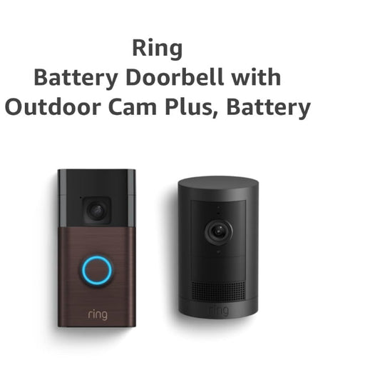 Ring Battery Doorbell, Venetian Bronze with All-new Ring Outdoor Cam Plus